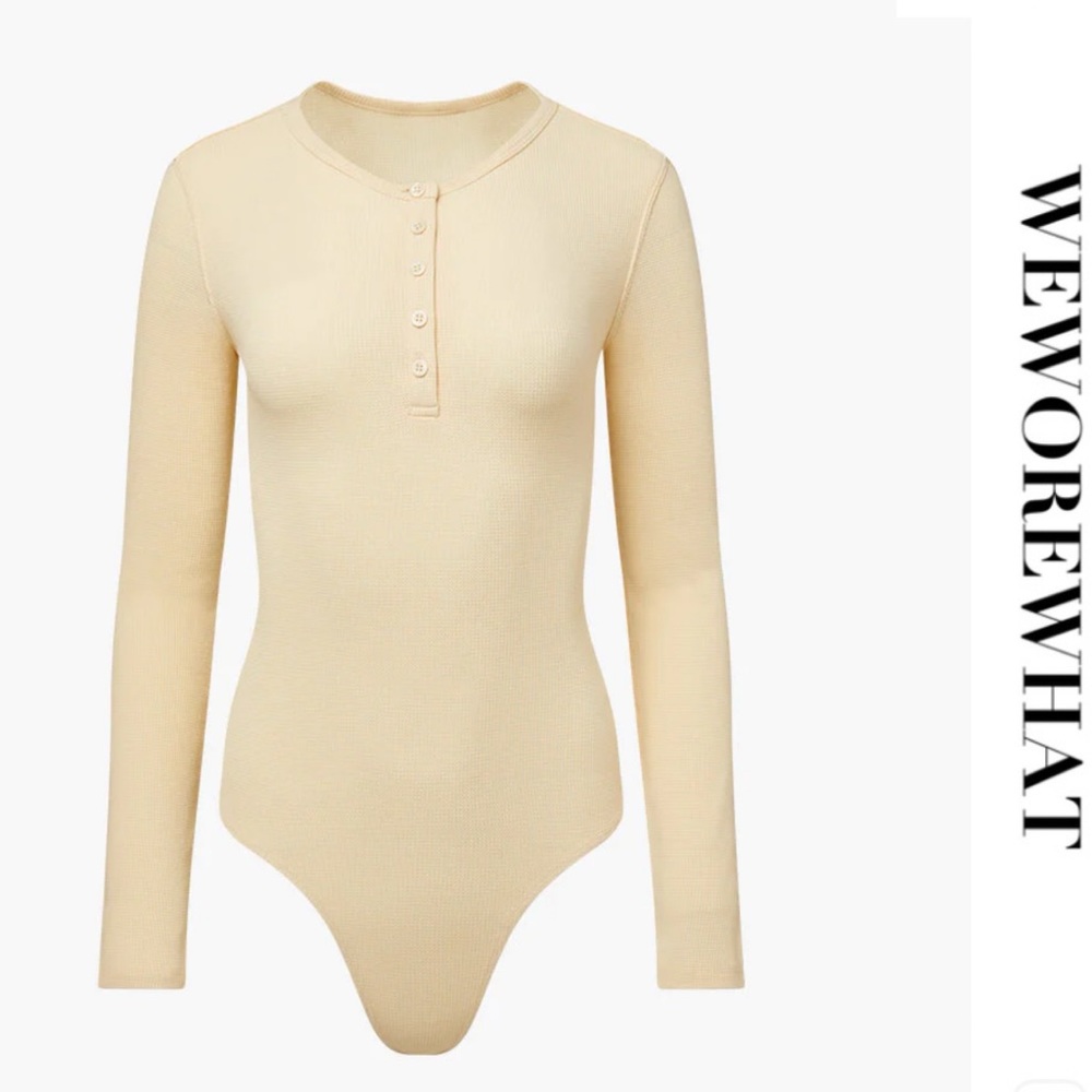 WeWoreWhat - Henley Bodysuit - Ecru XL